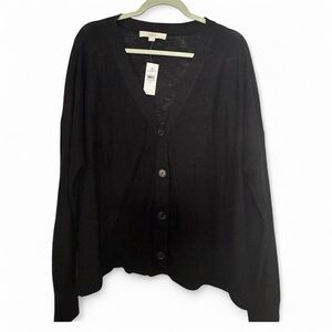 LOFT Women's Drop Shoulder Black Cardigan- Soldout XXL